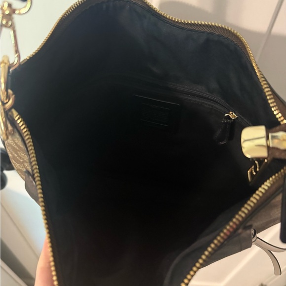 Coach Marlon Colorblock Signature Shoulder/Crossbody Bag in Brown and Black - Picture 4 of 5